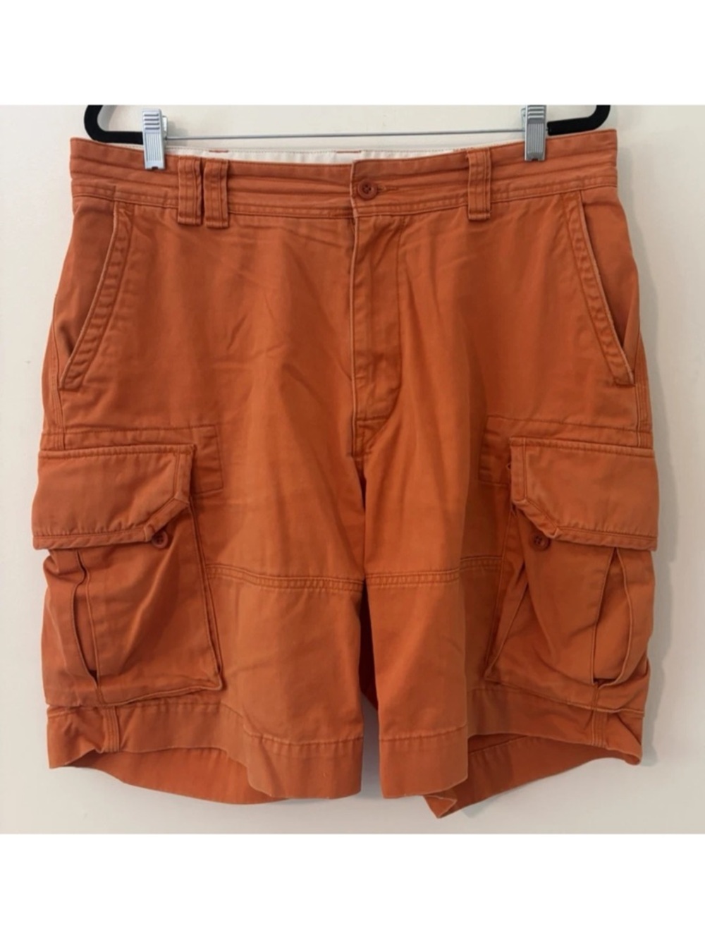 Polo Ralph Lauren Men's Size 35 Cargo Shorts Orange Cotton Twill Utility